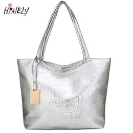 Shoulder Bag 2021 Women Handbag Laser Hologram Leather Lady Single Shopping bags Large Capacity Casual Tote Bolsa Silver Xew