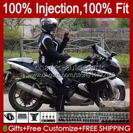 Injection Bodys For KAWASAKI NINJA ZX 14R 14 R ZZR 1400 CC ZZR1400 06 07 08 09 10 11 4No.56 ZX14R ZZR-1400 06-11 ZX-14R 2006 2007 2008 2009 2010 2011 OEM Fairing black silvery