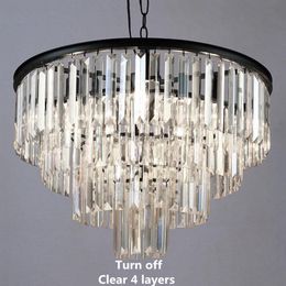 Manggic Crystal K9 Smoky Crystal Gray Modern Crystal Chandelier Elegant Suspension Lamps for Cafe Hotel Restaurant