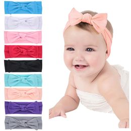 Newborn Baby Bowknot Headband Solid Cotton Knot Head Wrap Kids Turban Hairband Child Hair Accessories Infant Ornaments