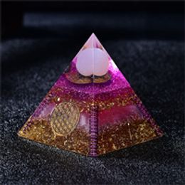 Pink Orgone Pyramid Chakra Healing EMF Protection Rose Quartz Sphere Magic Orgonite Healing Meditation Hand Made DIY Gift