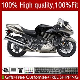 Injection Body For KAWASAKI NINJA ZZR 1400 CC ZX 14R 14 R ZZR1400 12 13 14 15 16 17 5No.73 ZZR-1400 ZX-14R 12-17 ZX14R 2012 2013 2014 2015 2016 2017 OEM Fairing glossy grey