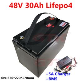 Rechargeable LiFePO4 48V 30ah Lithium Ion Battery for 2000W Motorcycle ebikes electric scooters Electric Pedicabs+5A Charger