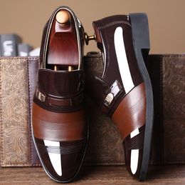 Slip on Men Wedding Shoes Microfiber Leather Formal Business Pointed Toe for Man Dress Shoe Men's Oxford Flats Plus Size 38-48