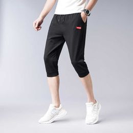 Casual Harajuku Fashion Calf-length Pants Men Summer Casual Pants Slim Sports Running Trousers Hombre Breathable Pencil Pants 210601