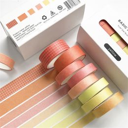 8 Pcs/Set Cute Solid Colour Washi Tape Grid Masking Tape Kawaii Decorative Adhesive Tapes Sticker Scrapbook Diary Stationery 2016 KDJK2103
