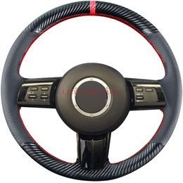 DIY Stitching Carbon Fiber Steering Wheel Cover For Mazda RX-8 2009-11 MX-5 2006-15 CX-7 SUV 2007-09 Interior Accessories