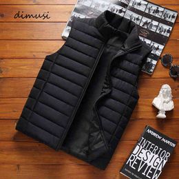 DIMUSI Men' Sleeveless Vest Jackets Winter Fashion Male Cotton-Padded Vest Coats Men Stand Collar Warm Waistcoats Clothing 5XL Y1122