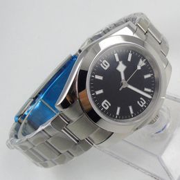 Wristwatches 40mm Sterile Dial Sapphire Glass Luminous Polished Bezel NH35A MIYOTA 8215 Automatic Movement Men's Watch