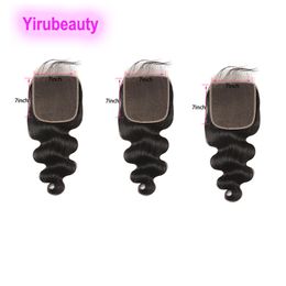 Indian Wholesale 100% Human Hair 7X7 Body Wave Silky Straight 13*6 Frontals 6X6 Lace Closure Baby Hairs Free Part 3PCS/lot