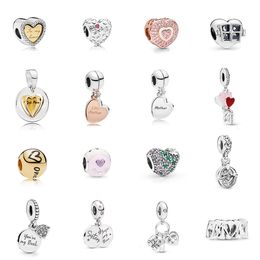 CHAMSS New Love Mother Heart Charm Beads 925 Sterling Silver Original 1:1 Wholesale To Mother To Send Girlfriend Romantic Gift Q0531