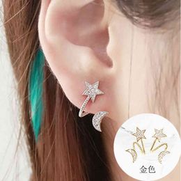 Charms Ear Stud Clip Rings Korean Bone U-shaped Cute Pentagonal Stars Love Moon Fashion Temperament Women