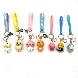 Korea Popular Cartoon Kakao Friends Characters PVC Soft Material 3D Modelling Key Chain Suitable For Gift Giving H1126