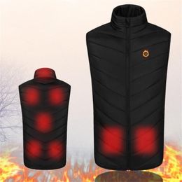 Outdoor T-Shirts 2021 8 Areas Heated Vest Men USB Infrared Sleevless Jacket Women Winter Riding Hunting Warm