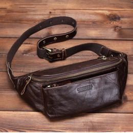 Men's Waist Bag Genuine Leather For Phone Men Travel Fanny Pack Chest Bag Male Heuptas Saco Da Cintura Cinturon Dinero Man Pouch