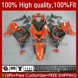 Injection Fairings For KAWASAKI NINJA ZZR 1400 CC ZX 14R 14 R ZZR1400 12 13 14 15 16 17 5No.68 ZZR-1400 ZX-14R 12-17 ZX14R 2012 2013 2014 2015 2016 2017 OEM Body orange black