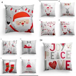 pillow slip covers Canada - Pillow Case Christmas Series Pillowcase Geometric Elk Santa Claus Print Cushion Cover Snowman Tree Dust-proof Slip 45*45cm
