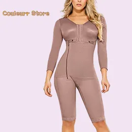 Women's Shapers Body Shaper Breast Support Side Zipper Faja Colombiana Long Sleeve Tummy Control Shapewear Gaine Amincissante Femme