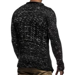 Autumn And Winter New Sweater Men's Casual Stitching Zipper Knit Top Warm Pullover Y0907