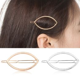 New Fashion Women Girls Metal Hollow Hair Clip Gold Silver Color Barrettes Hair Accessories