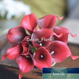 Dark Red Calla Lilies Real Touch Flowers For Silk Wedding Bouquets Decorations Artificial Decorative & Wreaths Factory price expert design Quality Latest Style