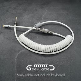 GeekCable Handmade Customised Mechanical Keyboard Cable USB Spiral Data Cable White Entry Model Basic Model
