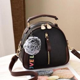 HBP Non-Brand Decorative personality: Korean hairball women's Messenger Bag simple fashion handbag shoulder sport.0018 0MGL