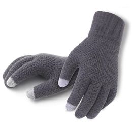 -Пять пальцев перчатки мужские высокое качество вязаные черные толстые теплые шерстяные кашемировые варежки деловая осень зима вождения тренажерный зал