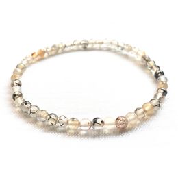 MG0112 Wholesale Dragon Vein Agate Bracelet 4 mm Mini Gemstone Bracelet Women`s Yoga Mala Jewellery