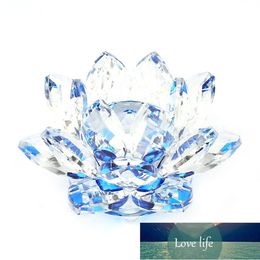 80mm Quartz Crystal Lotus Flower Crafts Glass Paperweight Fengshui Ornaments Figurines Home Wedding Party Decor Gifts Souvenir Factory price expert design