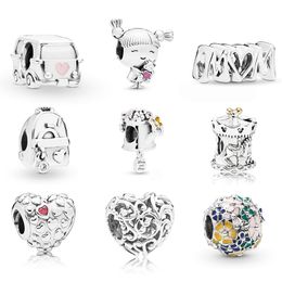 Memnon Jewelry 925 Sterling Classic Flower Arrangement Charm Adventure Bag Charms Blooming Watering Beads Mom Hearts Bead Fit Pandora Style Bracelets Diy 797672