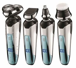 4in1 Rotate Shaver For Men Rechargeable Shaving Machine Electric Razor wet dry Facial Electric Shaver face nose ear grooming kit P0817