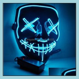 Festive Home & Gardenhalloween Funny Mask Led Light Up The Purge Election Year Great Festival Cosplay Costume Supplies Party Masks Drop Deli