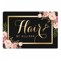 Cushion/Decorative Pillow Personalised Gold Hair Stylist Scissors Welcome Door Mat Girly Floral Beauty Salon Doormat For Hairdresser Rug Car