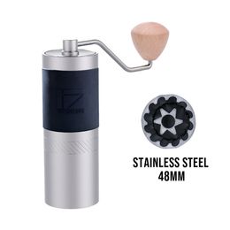 1ZPRESSO JX Manual Coffee Grinder Espresso Grinder 48mm Hexag Stainless-Steel Conical Burr Portable Hand Mill Quick-Disassembly 210309