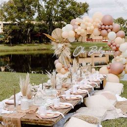 116pcs Cream Peach Balloons Garland Kit Wedding Decoration Chrome Rose Gold White Balloon Arch Birthday Party Baby Shower Decor 210719