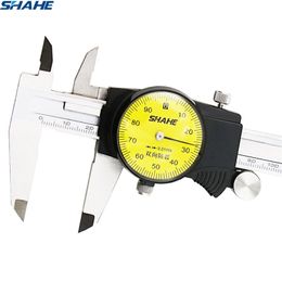 shahe 0-150 mm Metric Gauge Measuring Tool Dial vernier Calliper Shock-proof Vernier Calliper 0.01 210810