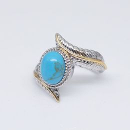 Fashion Feather Turquoise Ring blue diamond ring Jewellery women rings Fashion Jewellery will and sandy Christmas gift