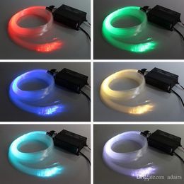 RGB Färgglada LED Plastfiber Optic Star Ceiling Kit Light Neon Sign 150PCS 0,75 mm 2m + 16W RGB / optisk fiberljus motor + 24key fjärrkontroll