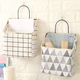 Storage Bags Creative Wardrobe Hang Bag Cotton Linen Hanging Wall Mounted Pouch Cosmetic Toys