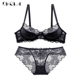 NXY sexy setHollow Sexy Bra Ultrathin Underwear Set Plus Size C D Cup Women Transparent Sets Lace Embroidery Lingerie Grey ssiere 1129