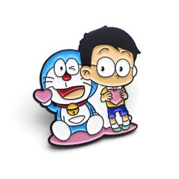 Pins, Brooches V274 Doraemon Cartoon Cute Pins Metal Enamel And Fashion Lapel Pin Backpack Bags Badge Collection Gifts1