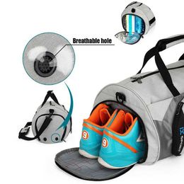Hot Outdoor Waterproof Men Sports Gym Bag With Shoes Pocket For Training Fitness Shoulder Bag Women Travel Yoga Handbag Y0721