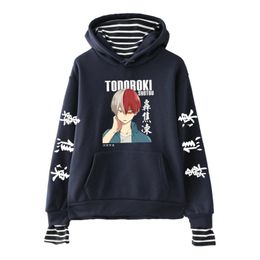 todoroki hoodie UK - Women's Hoodies & Sweatshirts Anime My Hero Academia Hoodie Female Fake Two Piece Boku No Sweatshirt So Todoroki Clothes