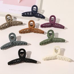 Women Acrylic Hair Claws Clamps Cross Matte Hair Clip Frosted Solid Colour Barrettes Plastic Geometric Hairpins Hair Accessories