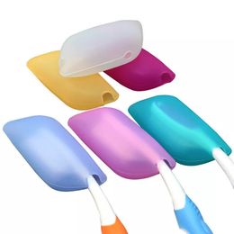 Silicone Toothbrush Case Cover Portable Head Covers Travel Hiking Camping Brush Cases Protect Hike Brushes Cleaner High Quality WLL670