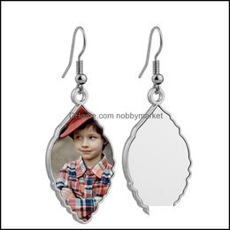 Charm Earrings Jewelry Thermal Transter Sublimation Blanks Women Diy South American Sier Plated Heart Leaf Triangle Pendants Designer Keycha
