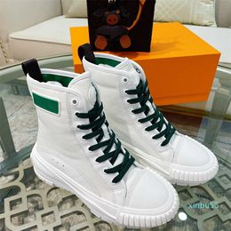 Men Women Designers High Top Boots Green Pink Bicolor Chunky Sneakers Brand Sneaker Comfortable Rubber Outsole Casual Boot