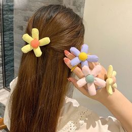 Cute Girls Flowers Hair Scrunchie Rubber Band Elastic Hair Rope For Girls Korean Headwear Children Hairband Hair Accessories