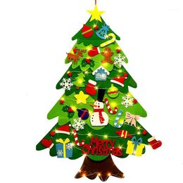 Christmas Decorations DIY Felt Tree For Home Decoration With String Light